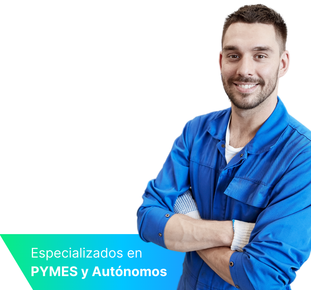 mecánico mostrando que espicializamos en pymes y autonomos